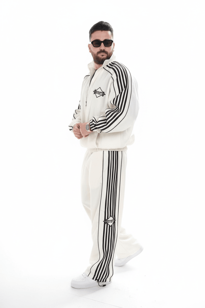 Ensemble Survêtement blanc avec Bandes Blanches HG259 - ZG PREMIUM