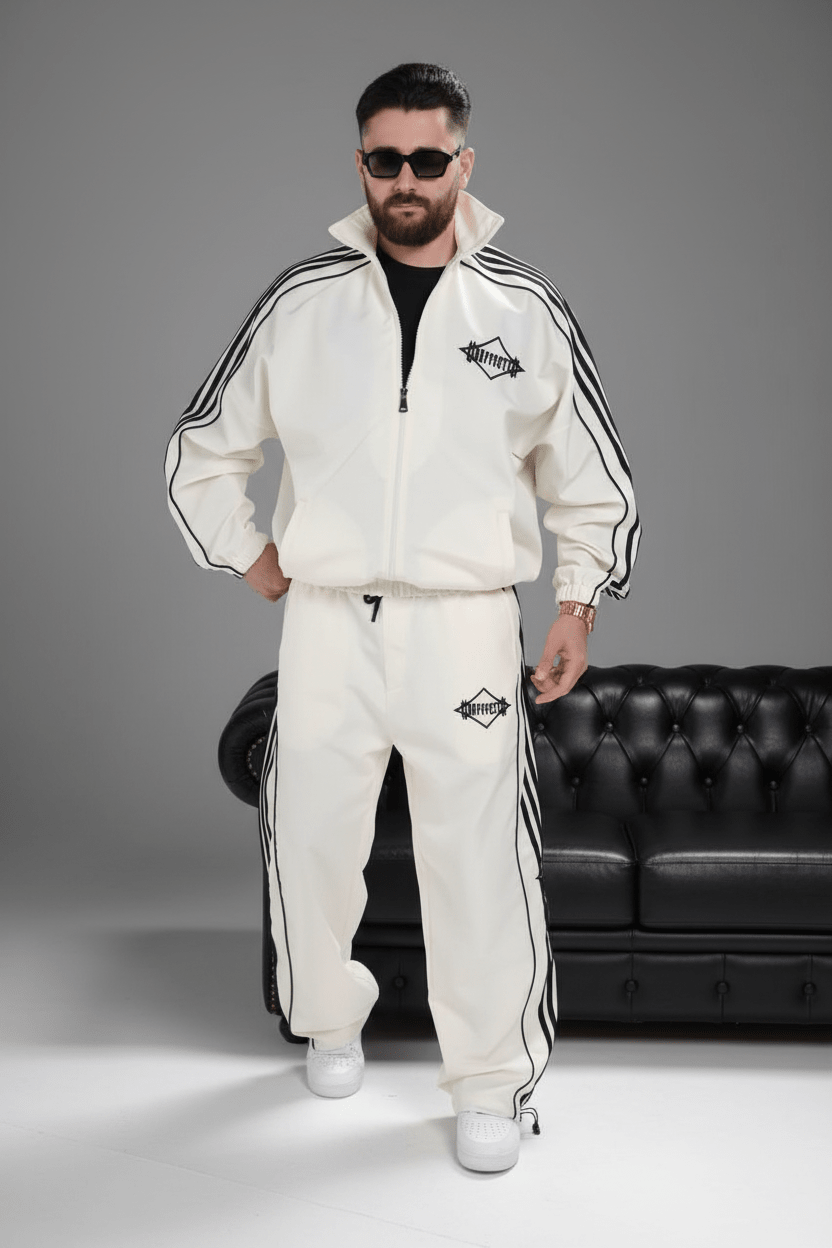 Ensemble Survêtement blanc avec Bandes Blanches HG259 - ZG PREMIUM