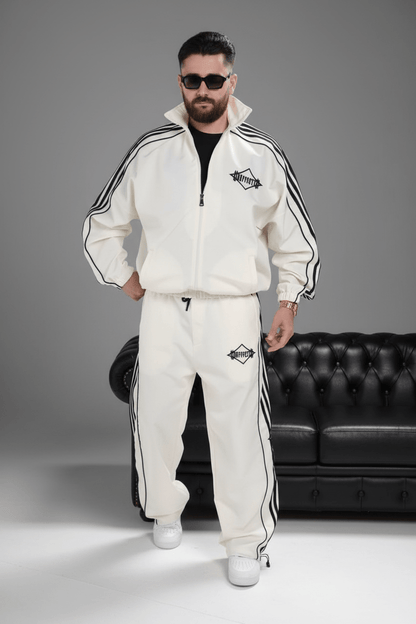Ensemble Survêtement blanc avec Bandes Blanches HG259 - ZG PREMIUM