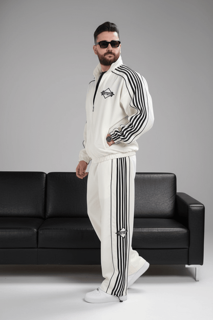 Ensemble Survêtement blanc avec Bandes Blanches HG259 - ZG PREMIUM