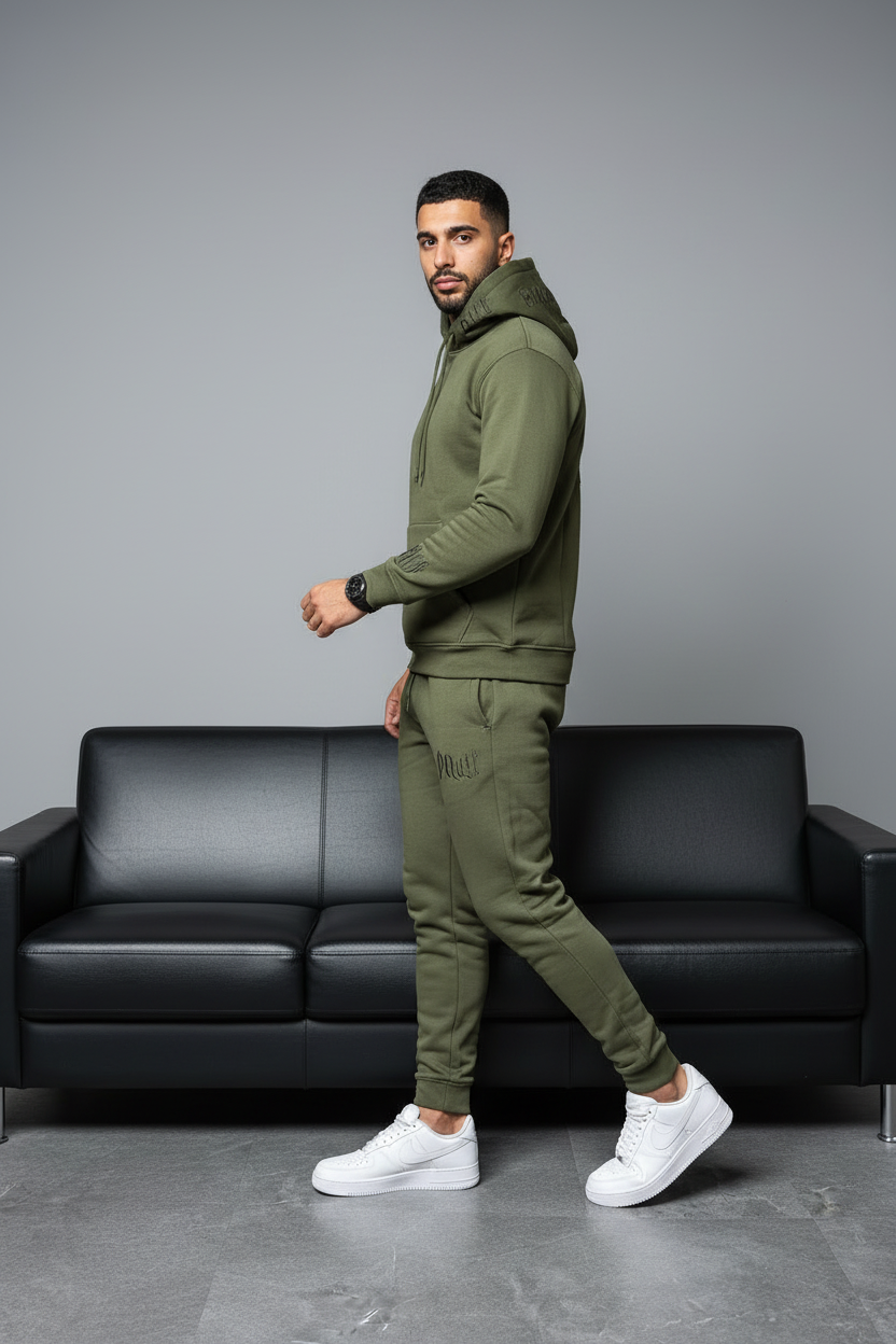 Ensemble jogging homme khaki  6079
