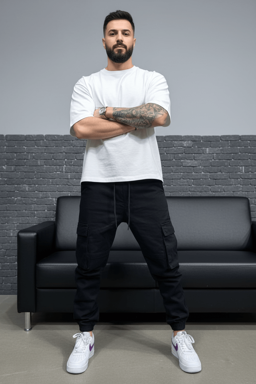 Pantalon Cargo Jogger black 9000 - ZG PREMIUM