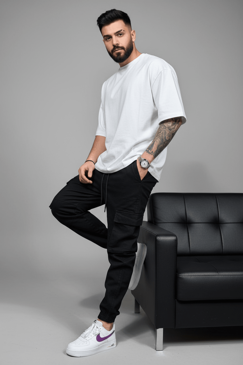 Pantalon Cargo Jogger black 9000 - ZG PREMIUM
