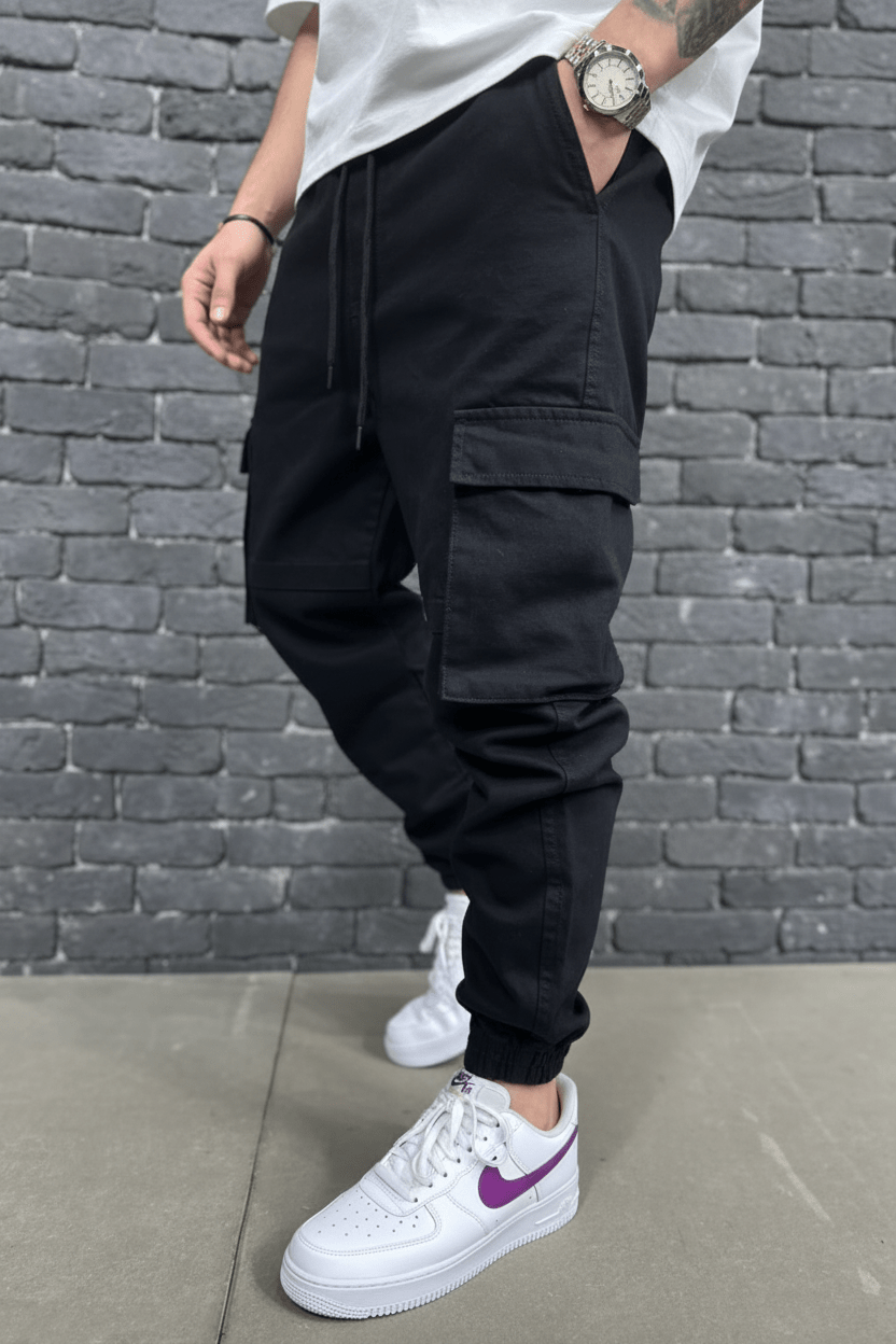 Pantalon Cargo Jogger black 9000 - ZG PREMIUM