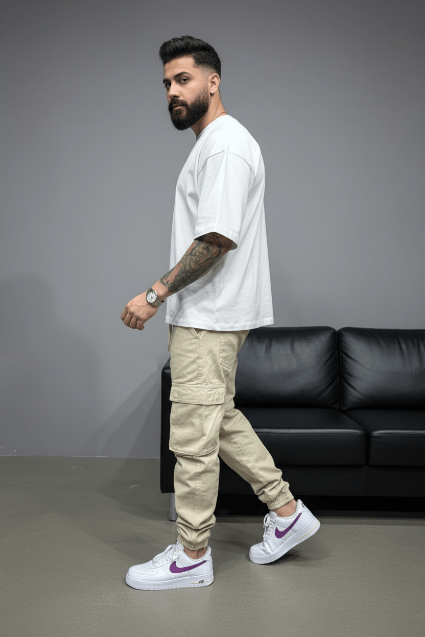 Pantalon Cargo Jogger beige 9000 - ZG PREMIUM