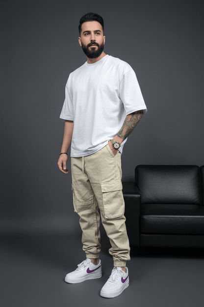 Pantalon Cargo Jogger beige 9000 - ZG PREMIUM