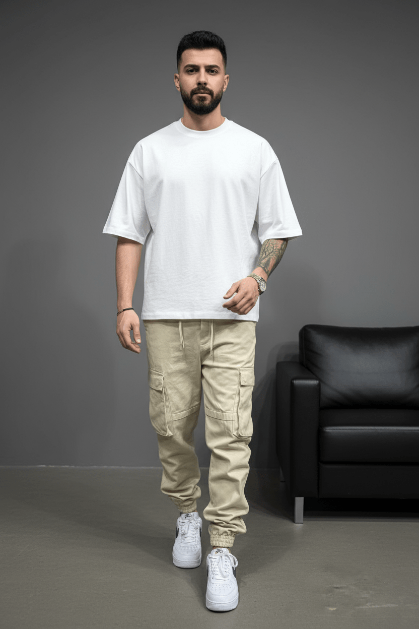 Pantalon Cargo Jogger beige 9000 - ZG PREMIUM