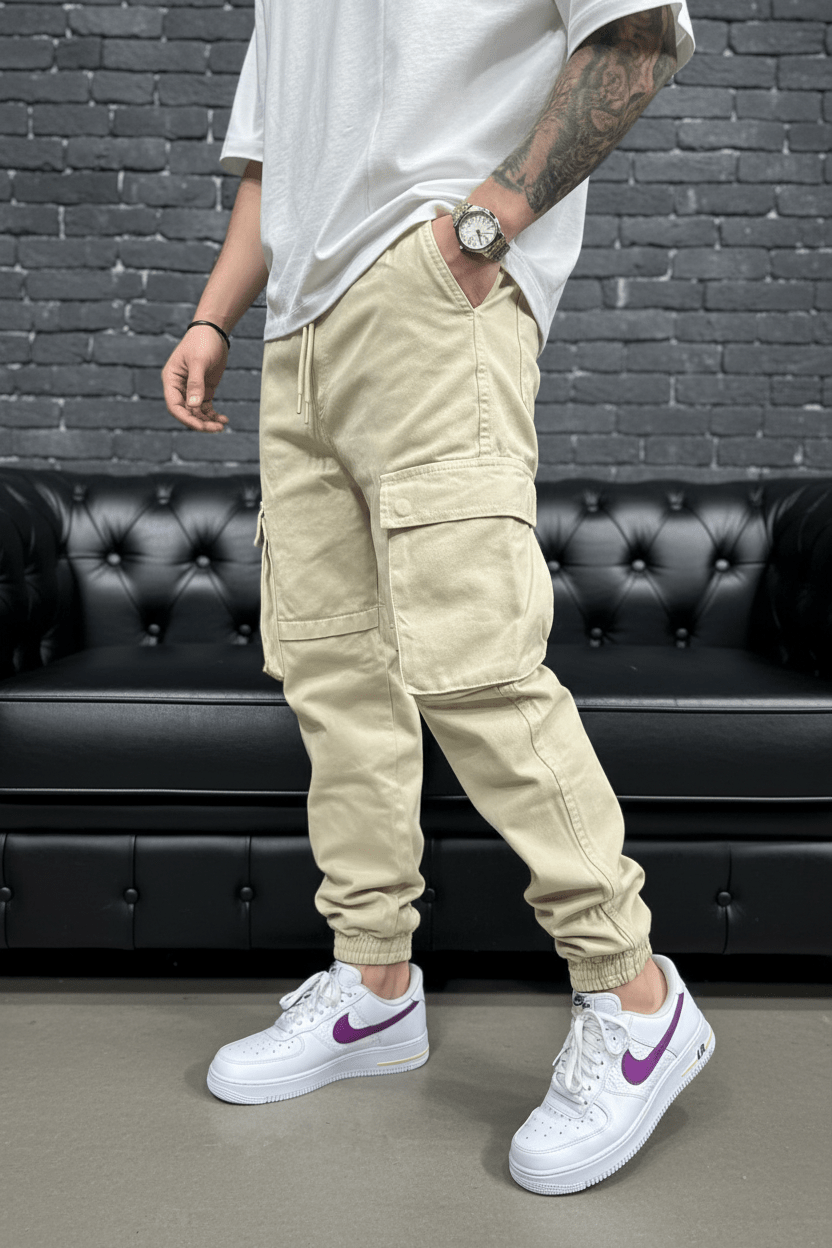 Pantalon Cargo Jogger beige 9000 - ZG PREMIUM