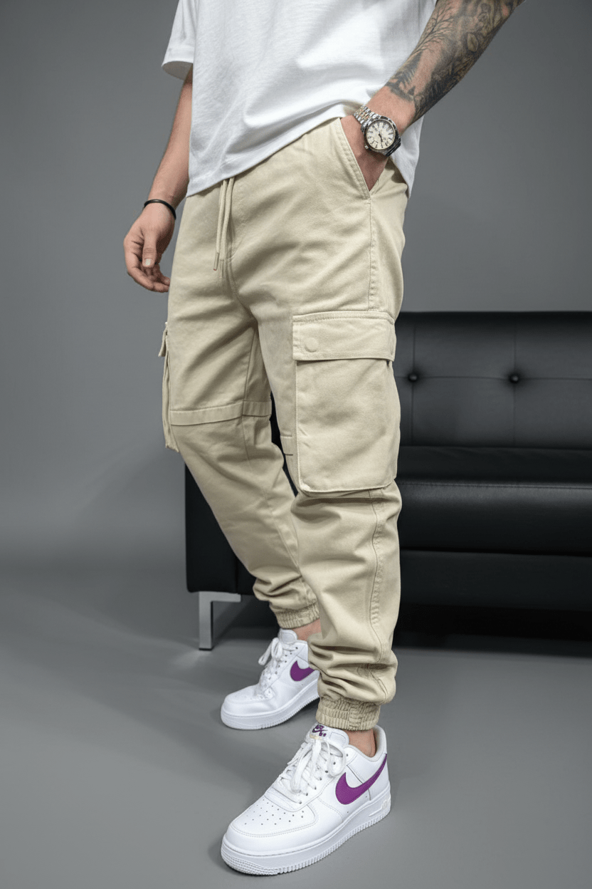 Pantalon Cargo Jogger beige 9000 - ZG PREMIUM