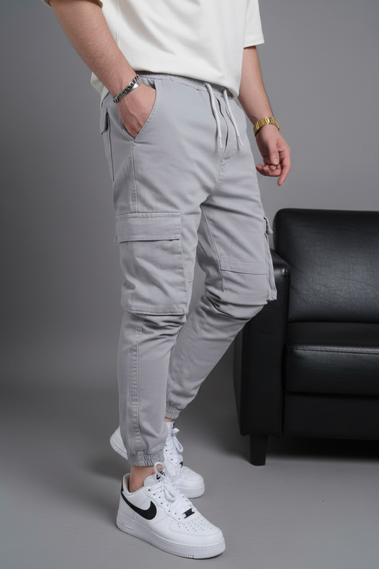 Pantalon Cargo Jogger Gris Clair 9000