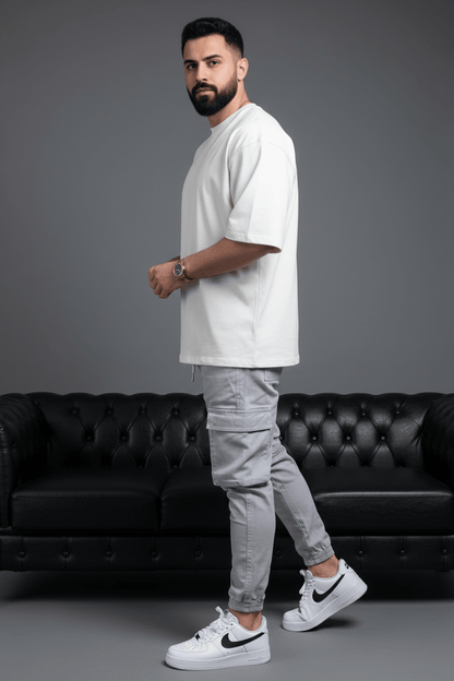 Pantalon Cargo Jogger Gris Clair 9000 - ZG PREMIUM