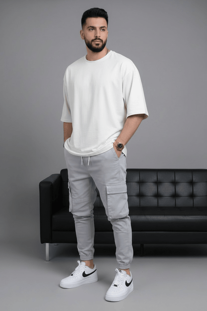 Pantalon Cargo Jogger Gris Clair 9000 - ZG PREMIUM