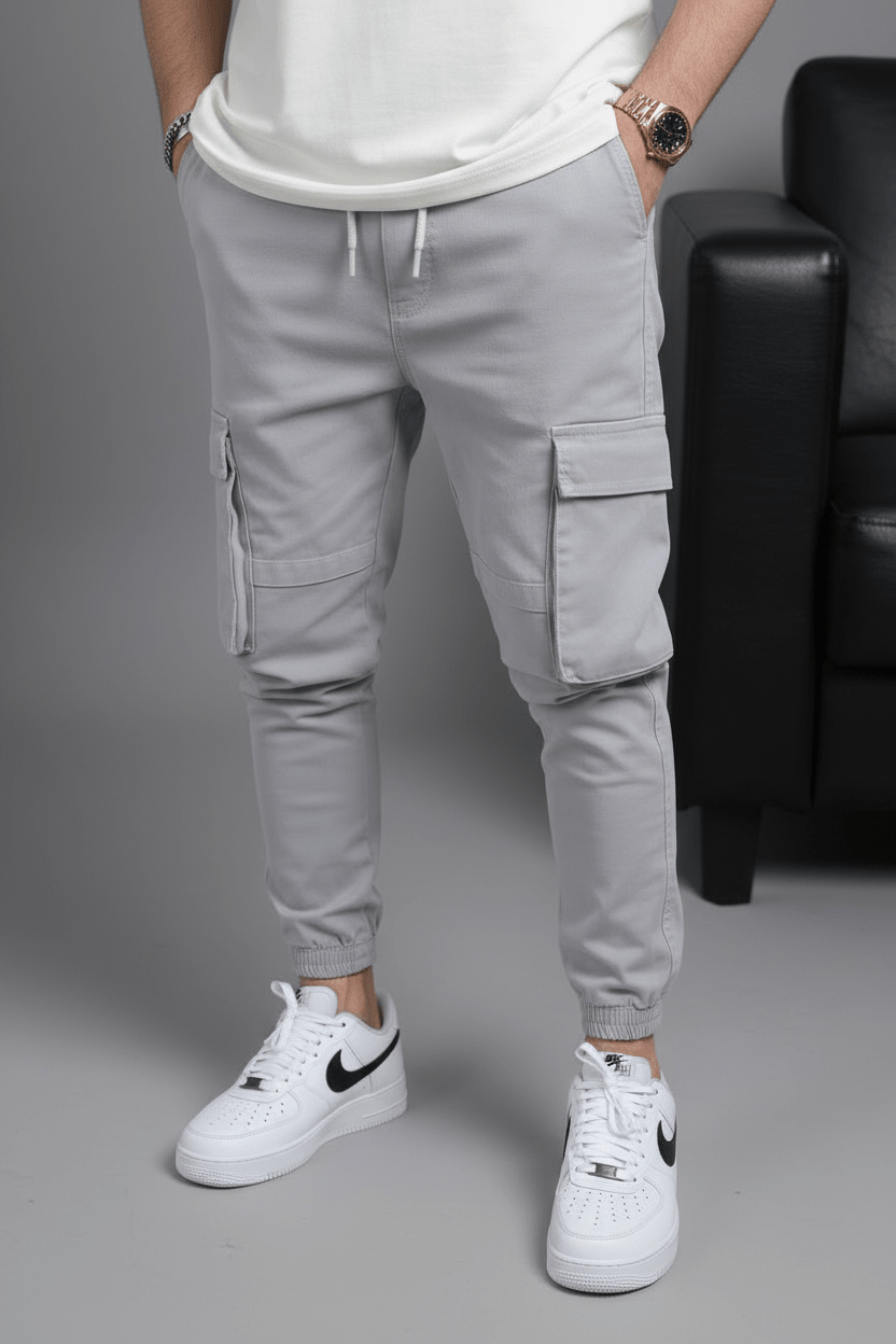 Pantalon Cargo Jogger Gris Clair 9000 - ZG PREMIUM
