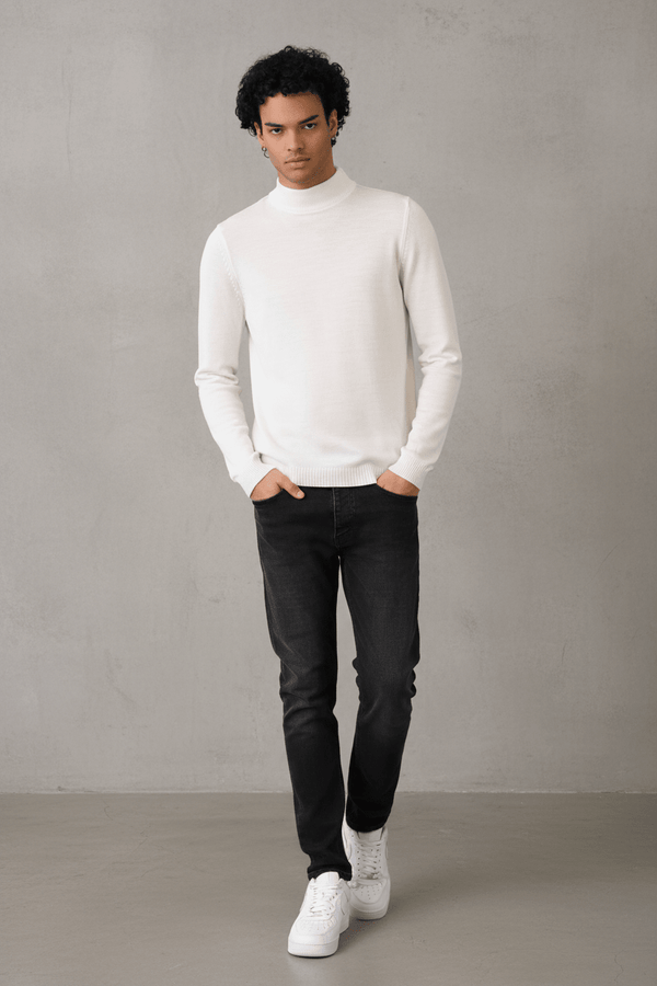 Pull Col Roulé Homme blanc 534
