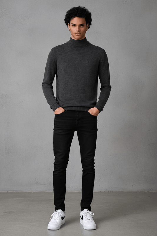 Pull Col Roulé Homme grey 534 - ZG PREMIUM