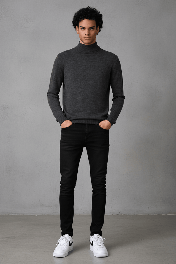 Pull Col Roulé Homme grey 534
