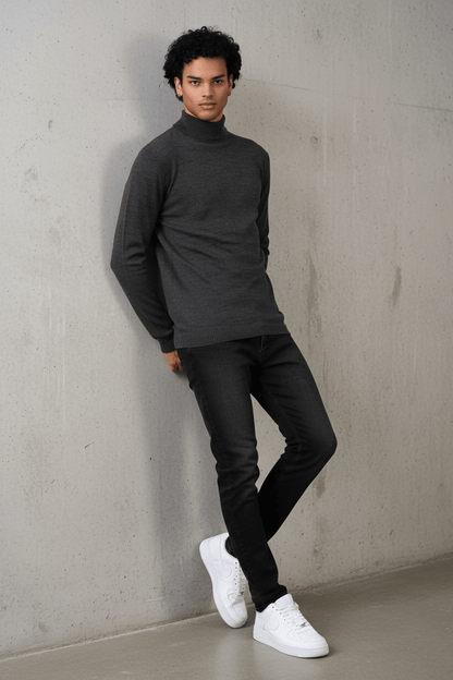 Pull Col Roulé Homme grey 534 - ZG PREMIUM