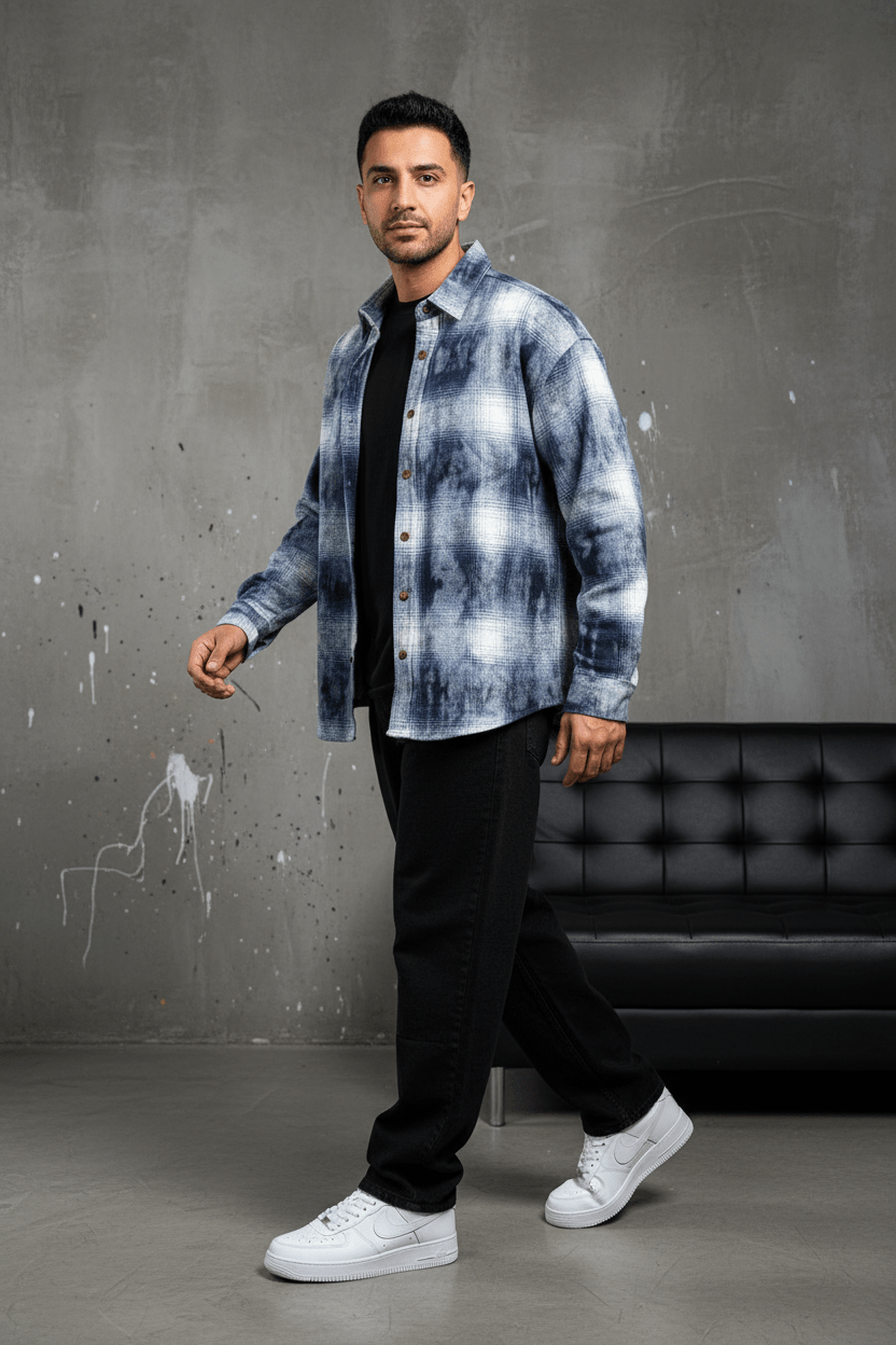 Chemise Carreaux Tie - Dye Homme 2619 - ZG PREMIUM