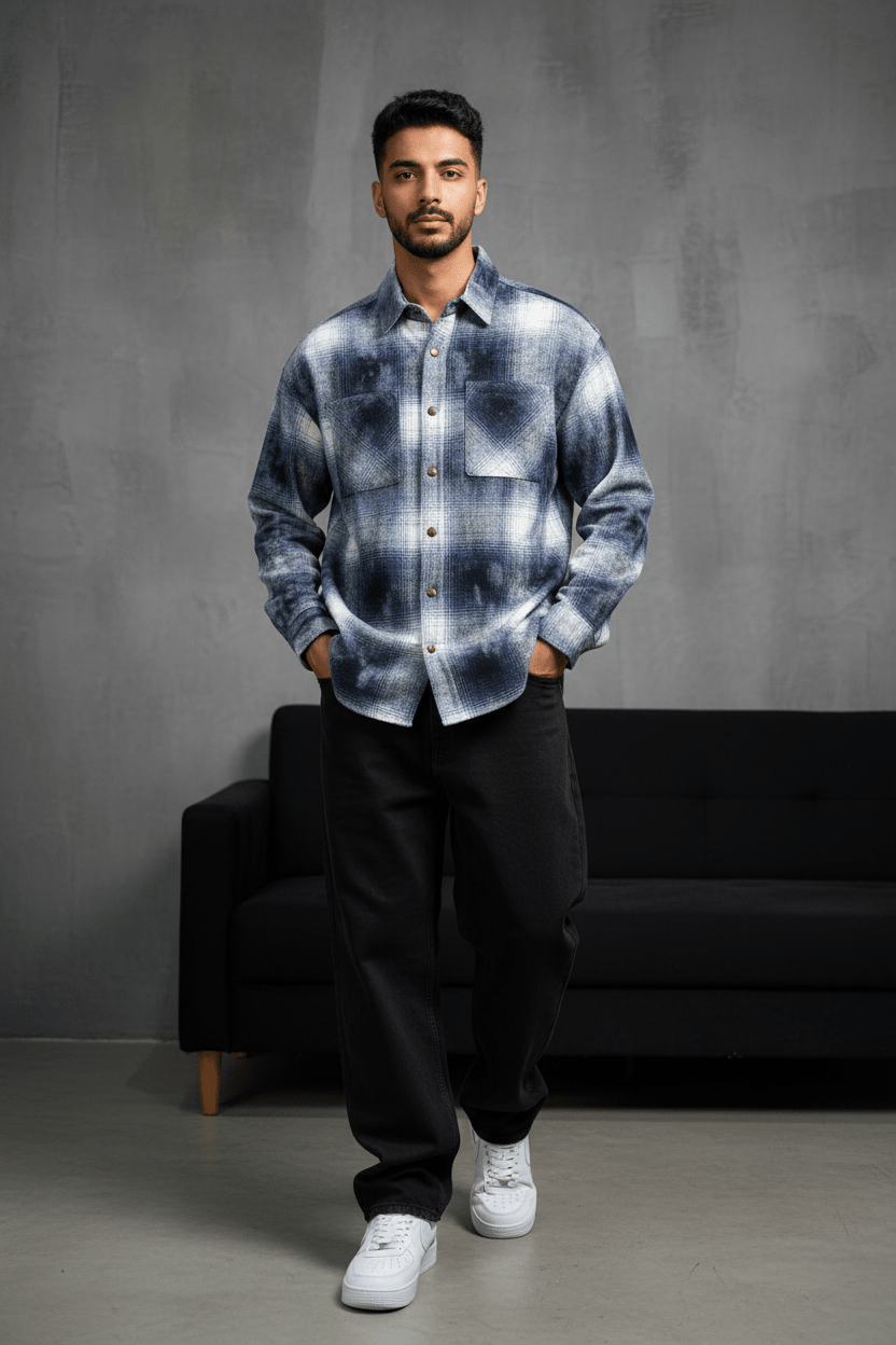 Chemise Carreaux Tie - Dye Homme 2619 - ZG PREMIUM