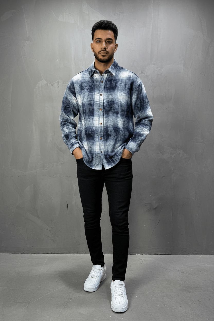 Chemise Carreaux Tie - Dye Homme 2619 - ZG PREMIUM