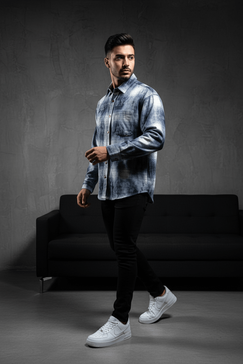 Chemise Carreaux Tie - Dye Homme 2619 - ZG PREMIUM