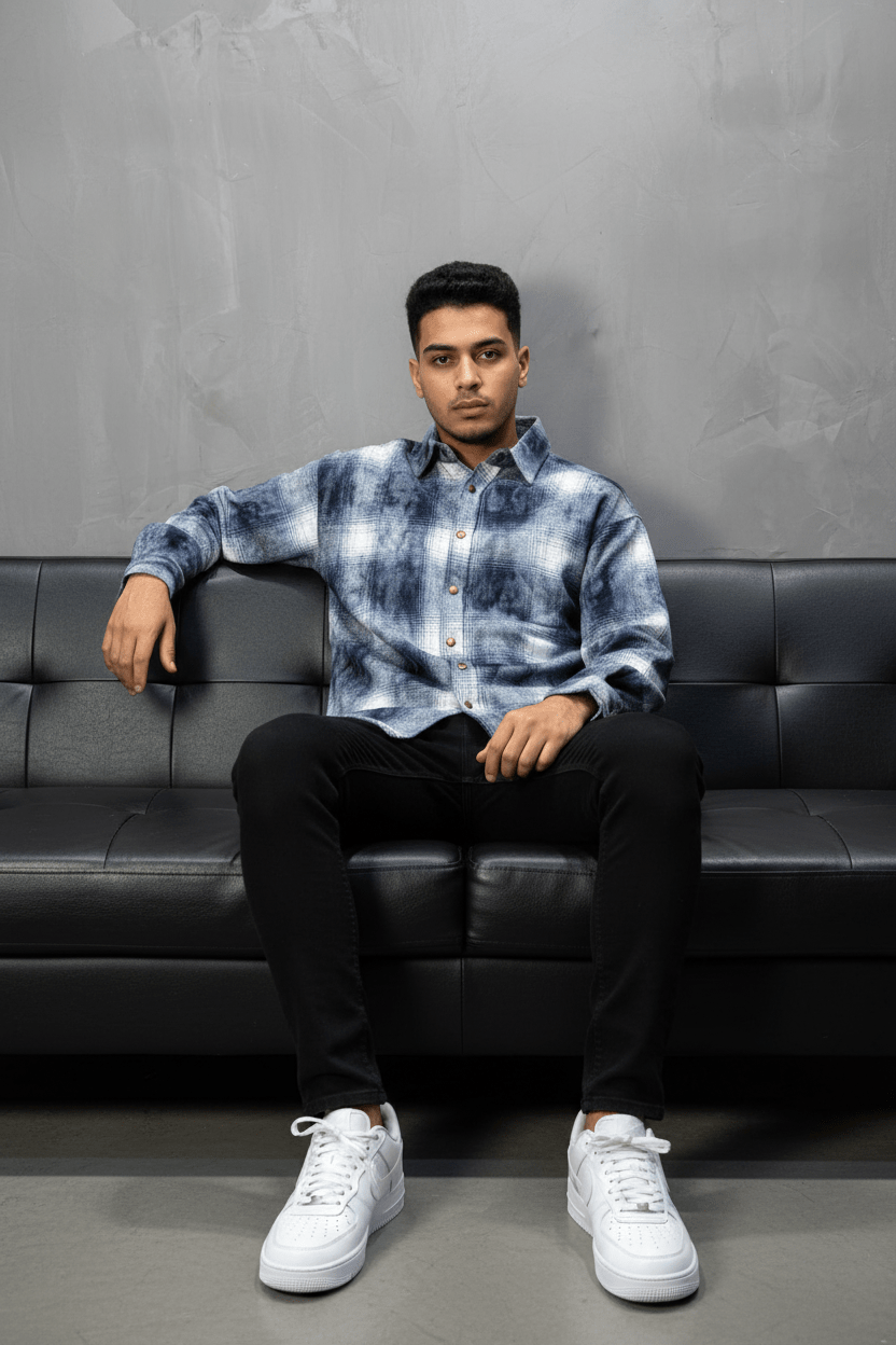 Chemise Carreaux Tie - Dye Homme 2619 - ZG PREMIUM