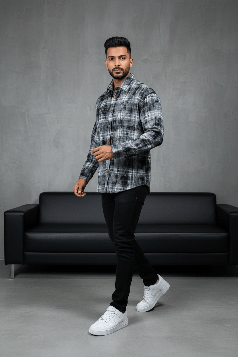 Chemise Carreaux Tie - Dye Homme 2619 - ZG PREMIUM