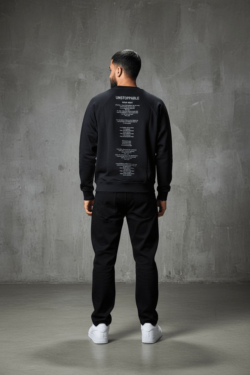 Sweat - Shirt Homme noir "UNSTOPPABLE" - ZG PREMIUM