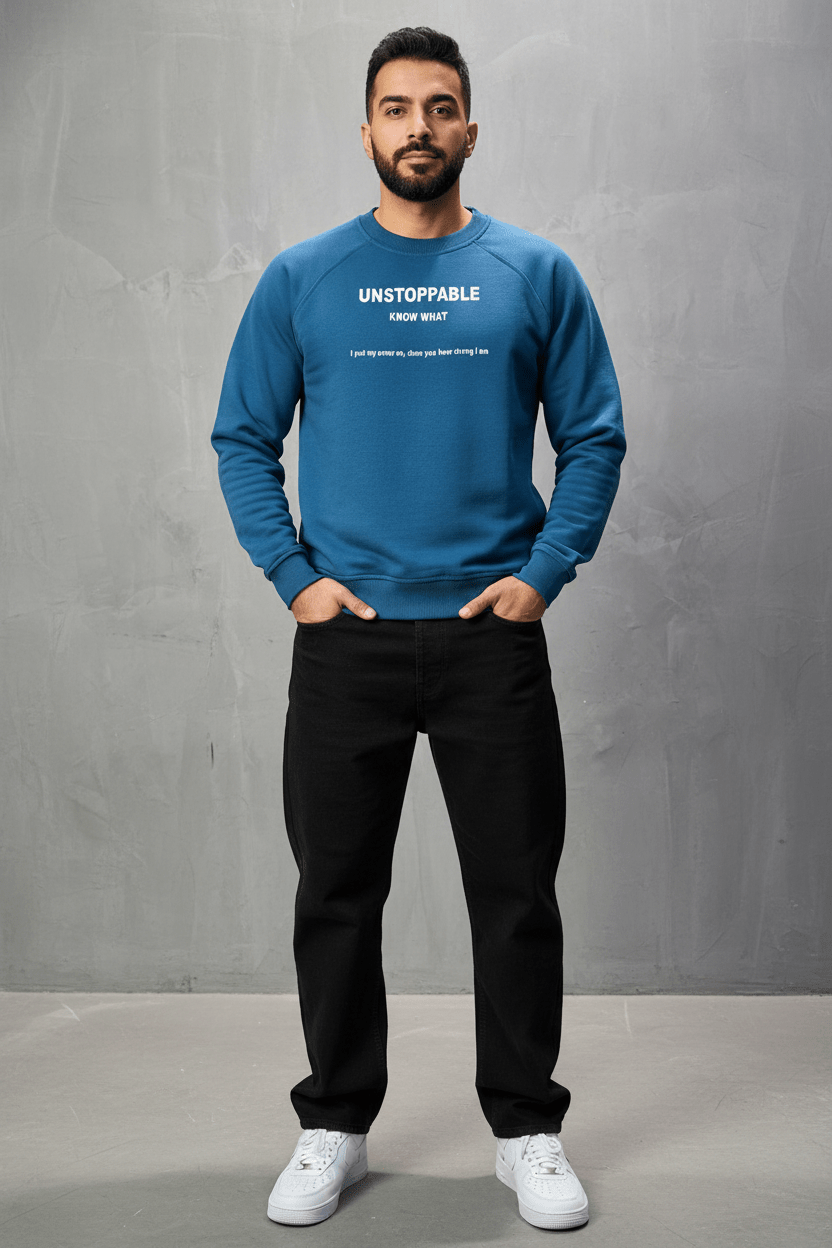 Sweat - Shirt Homme Bleu "UNSTOPPABLE" - ZG PREMIUM