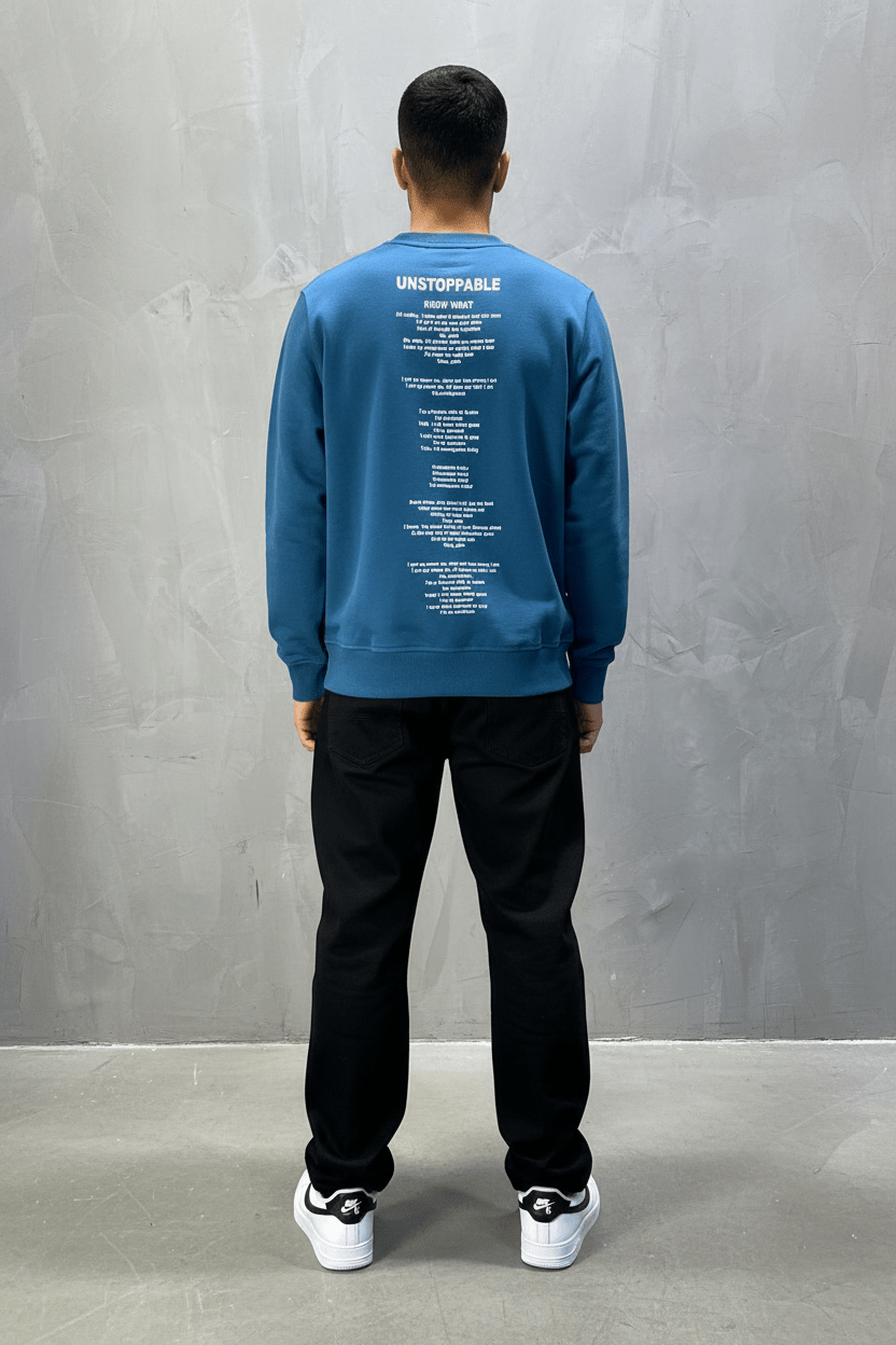 Sweat - Shirt Homme Bleu "UNSTOPPABLE" - ZG PREMIUM