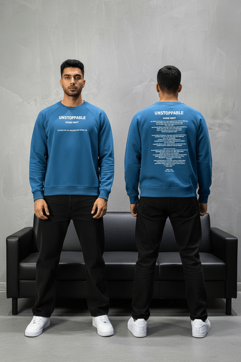 Sweat - Shirt Homme Bleu "UNSTOPPABLE" - ZG PREMIUM