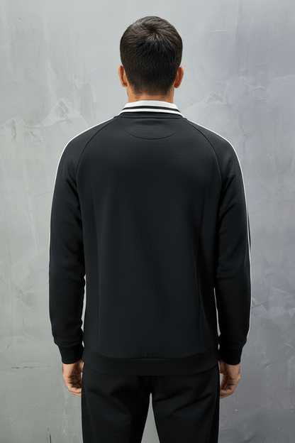 Sweat - Shirt Homme Noir Col Blanc "Royal Style" - ZG PREMIUM