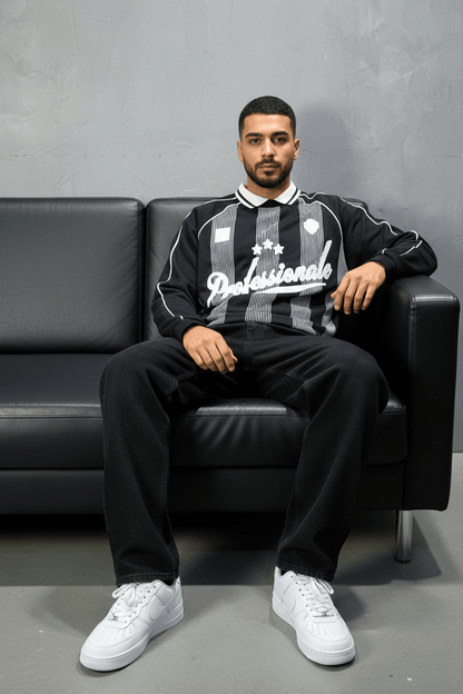 Sweat - Shirt Homme Noir Col Blanc "Royal Style" - ZG PREMIUM