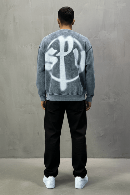 Sweat - Shirt Homme Bleu Délavé "Square" - ZG PREMIUM