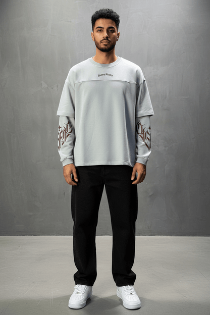 Sweat - Shirt Homme Gris Clair "Sacred Hearts" 26k108 - ZG PREMIUM