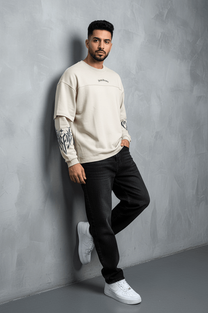 Sweat - Shirt Homme beige "Sacred Hearts" 26k108 - ZG PREMIUM