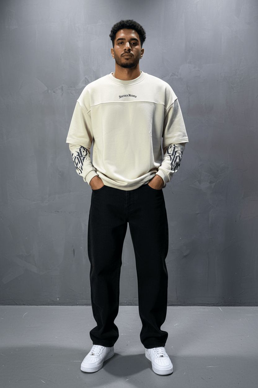 Sweat - Shirt Homme beige "Sacred Hearts" 26k108 - ZG PREMIUM