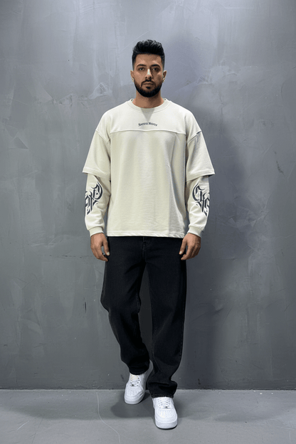 Sweat - Shirt Homme beige "Sacred Hearts" 26k108 - ZG PREMIUM