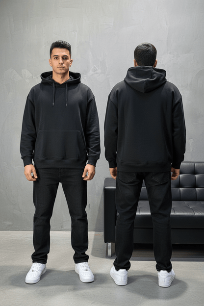 Sweat à Capuche Homme noir Oversize 25k318 - ZG PREMIUM