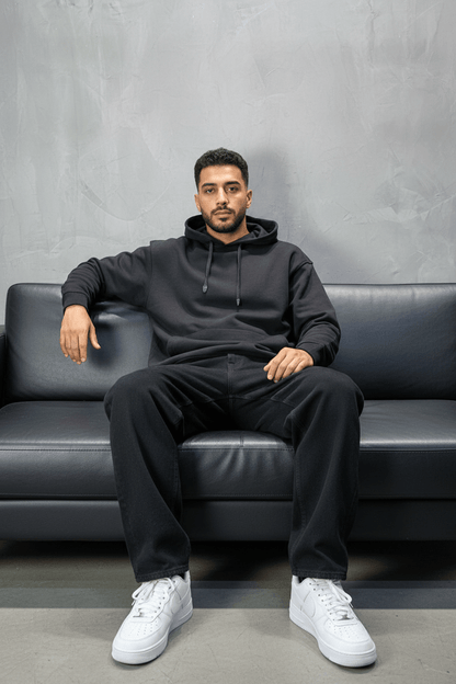 Sweat à Capuche Homme noir Oversize 25k318 - ZG PREMIUM