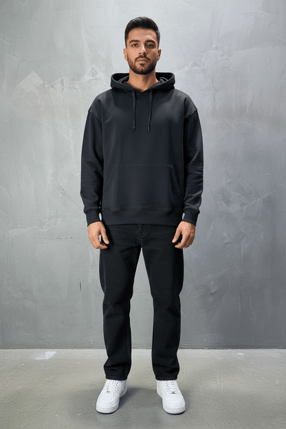 Sweat à Capuche Homme noir Oversize 25k318 - ZG PREMIUM