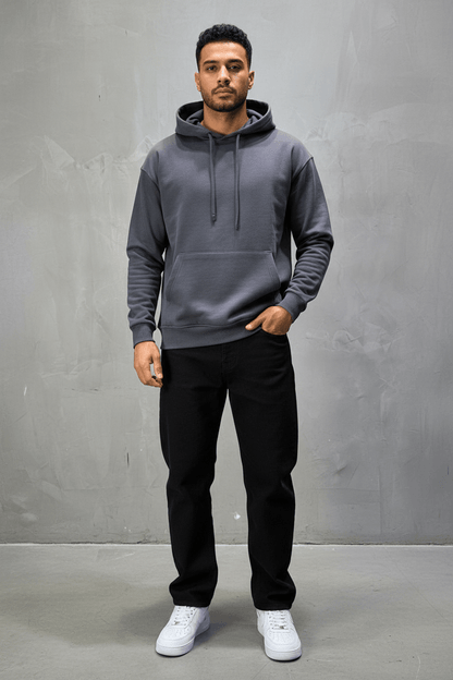 Sweat à Capuche Homme Gris Foncé Oversize 25k318 - ZG PREMIUM