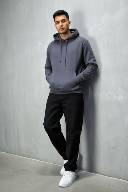 Sweat à Capuche Homme Gris Foncé Oversize 25k318 - ZG PREMIUM