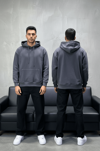 Sweat à Capuche Homme Gris Foncé Oversize 25k318 - ZG PREMIUM