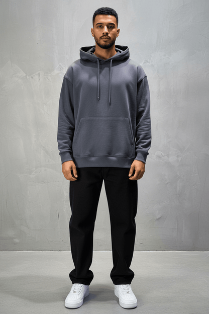 Sweat à Capuche Homme Gris Foncé Oversize 25k318 - ZG PREMIUM