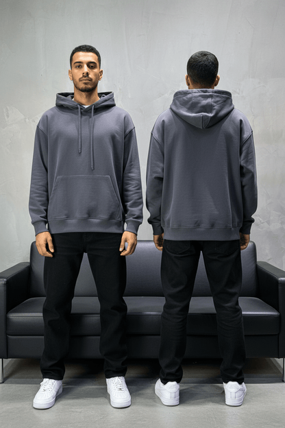 Sweat à Capuche Homme Gris Foncé Oversize 25k318 - ZG PREMIUM