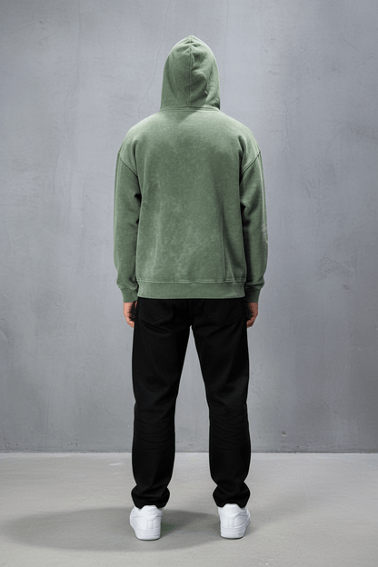 Sweat à Capuche Homme vert Effet Vintage "REALISTIC" 25k222 - ZG PREMIUM