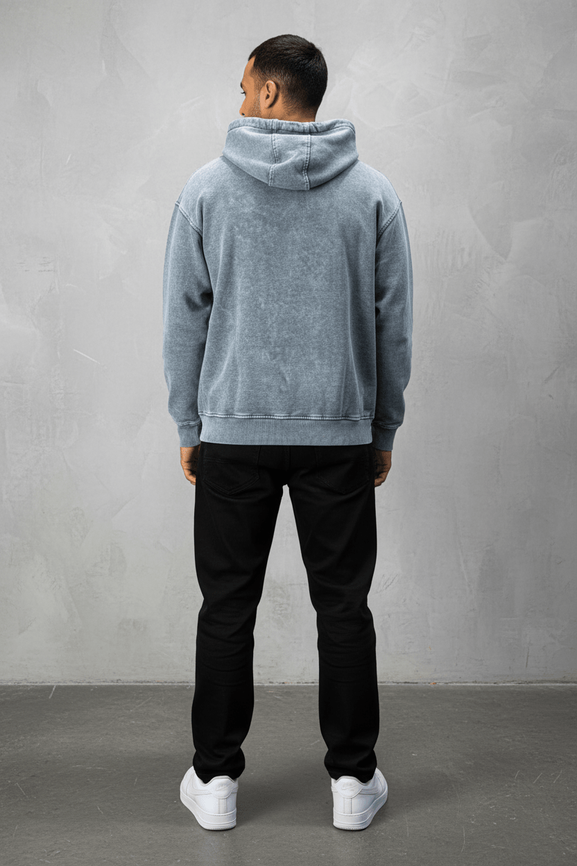 Sweat à Capuche Homme gris Effet Vintage "REALISTIC" 25k222 - ZG PREMIUM