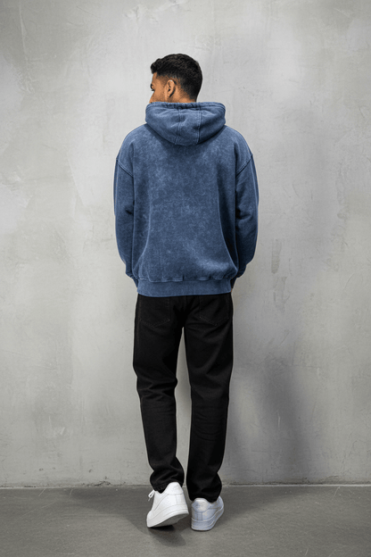 Sweat à Capuche Homme blue Effet Vintage "REALISTIC" 25k222 - ZG PREMIUM