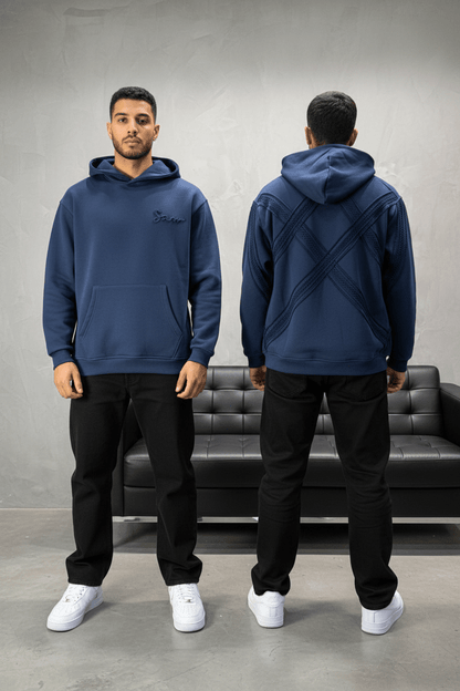 Hoodie Blue Broderie X Argentée Sann 5002 - ZG PREMIUM